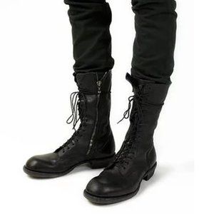 Julius Single Zip Lace Up Combat Boots